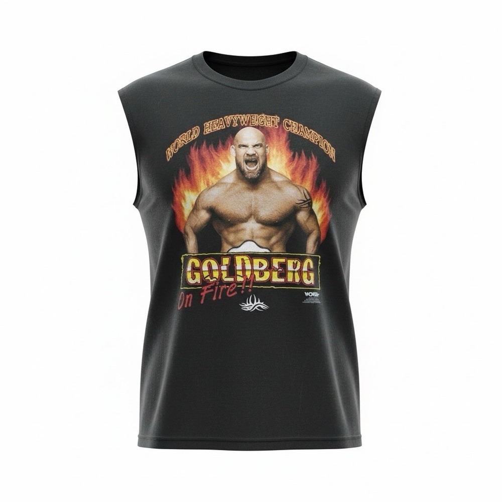Black Sleeveless Graphic Men’s Shirt - Goldberg On Fire